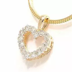 Diamant hjärthängen i 14 carat guld 0,25 ct