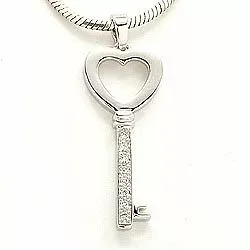 Nyckel diamant hängen i 14  carat vitguld 0,04 ct