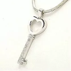 Nyckel diamant hängen i 14  carat vitguld 0,04 ct