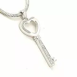 Nyckel diamant hängen i 14  carat vitguld 0,04 ct