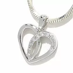 Hjärta diamant hängen i 14  carat vitguld 0,09 ct