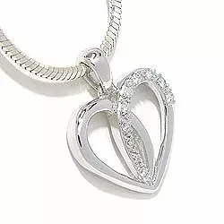 Hjärta diamant hängen i 14  carat vitguld 0,09 ct