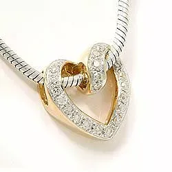 Diamant hjärthängen i 14  carat guld 0,19 ct