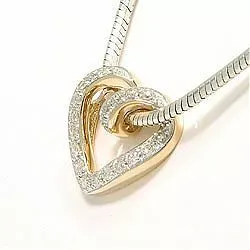 Diamant hjärthängen i 14  carat guld 0,19 ct