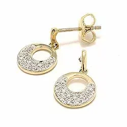 runda briljiantöronringar i 14 karat guld med rhodium med diamant 