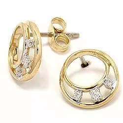 Runda diamantörhängen i 14 karat guld med diamanter 