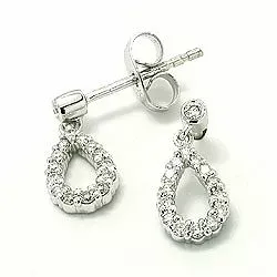 droppe diamantörhängen i 14 karat vitguld med diamant