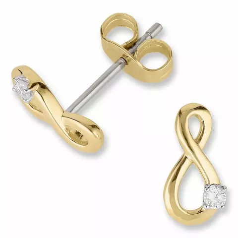 Infinity diamantörhängen i 14 karat guld med diamanter 