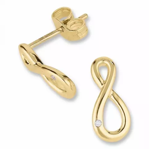 Infinity diamantörhängen i 14 karat guld med diamanter 