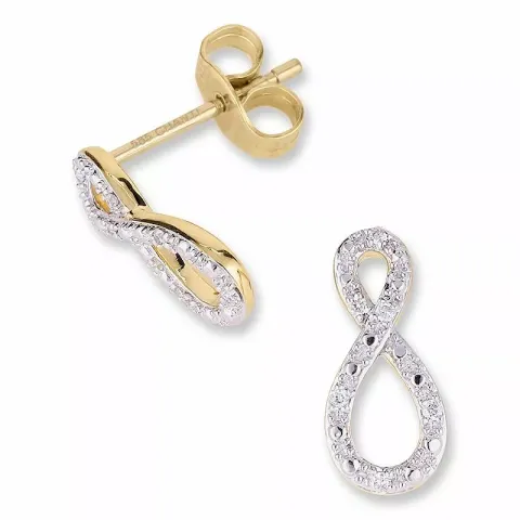 Infinity briljiantöronringar i 14 karat guld och vitguld med diamanter