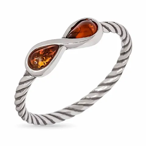 infinity bärnsten ring i silver