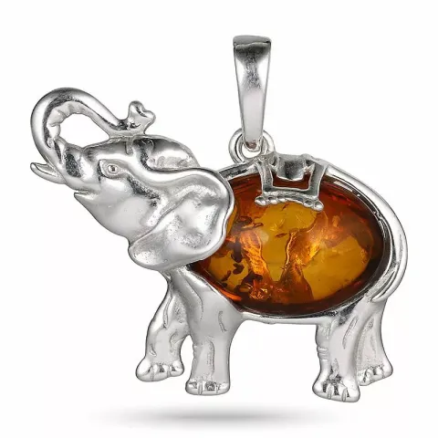 elefant bärnsten hängen i silver