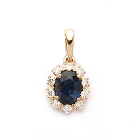 safir hängen i 14 carat guld 0,09 ct 0,49 ct
