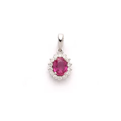 rubin rosettberlock i 14 carat vitguld 0,08 ct 0,47 ct