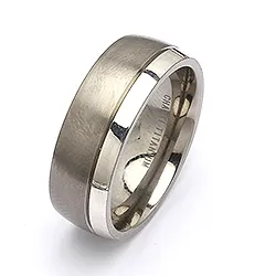 Vigselsring i titan och silver