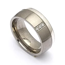 Vigselsring i titan och silver