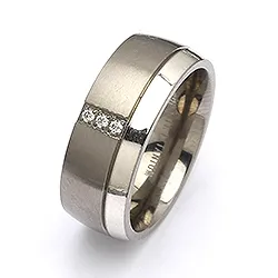Vigselsring i titan och silver