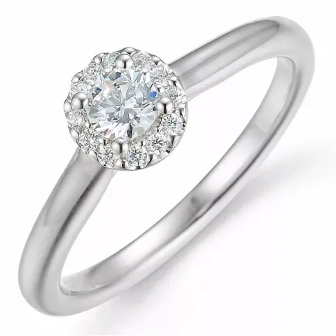 Beställningsvare - diamantring i 14 karat vitguld 0,20 ct 0,07 ct