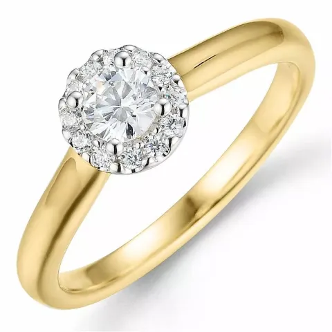 Beställningsvare - diamantring i 14 karat guld- och vitguld 0,26 ct 0,08 ct