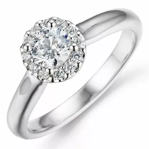 Beställningsvare - diamantring i 14  karat vitguld 0,40 ct 0,12 ct