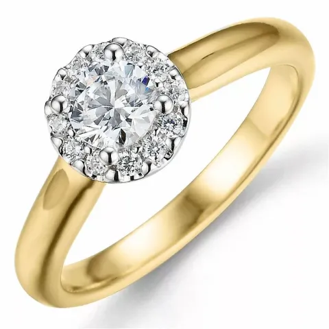 Beställningsvare - diamantring i 14 karat guld- och vitguld 0,40 ct 0,12 ct