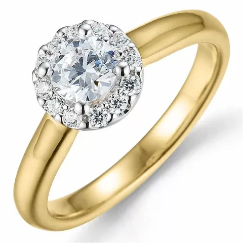 Beställningsvare - diamantring i 14 karat guld- och vitguld 0,52 ct 0,15 ct