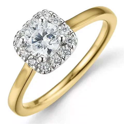Beställningsvare - diamantring i 14 karat guld- och vitguld 0,52 ct 0,14 ct