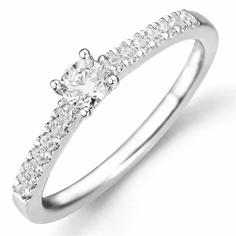Beställningsvare - diamantring i 14 karat vitguld 0,20 ct 0,16 ct