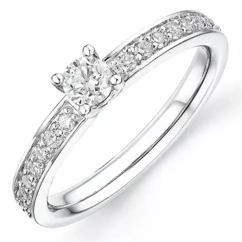 Beställningsvare - diamantring i 14 karat vitguld 0,32 ct 0,25 ct