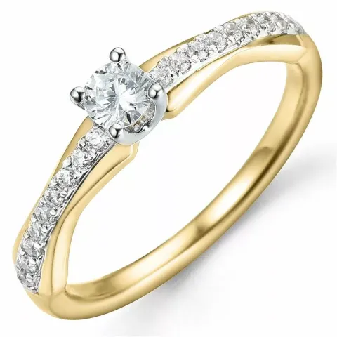 Beställningsvare - diamantring i 14  karat guld- och vitguld 0,20 ct 0,13 ct