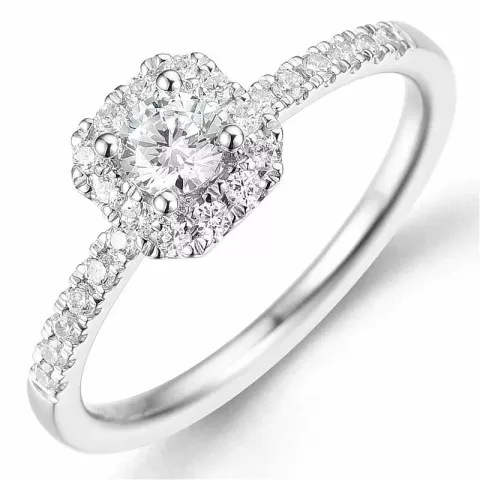 Beställningsvare - diamantring i 14 karat vitguld 0,26 ct 0,24 ct