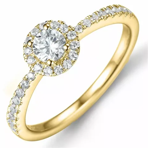diamantring i 14  karat guld 0,27 ct 0,22 ct