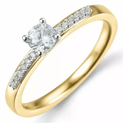 Beställningsvare - diamantring i 14  karat guld- och vitguld 0,32 ct 0,06 ct