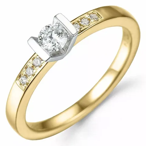 Beställningsvare - diamantring i 14 karat guld- och vitguld 0,21 ct 0,04 ct