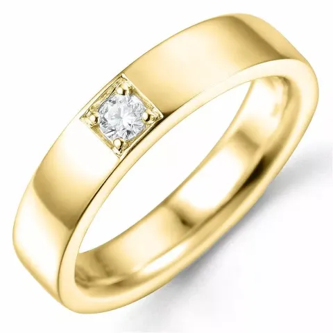 diamantring i 14  karat guld 1 x 0,10 ct