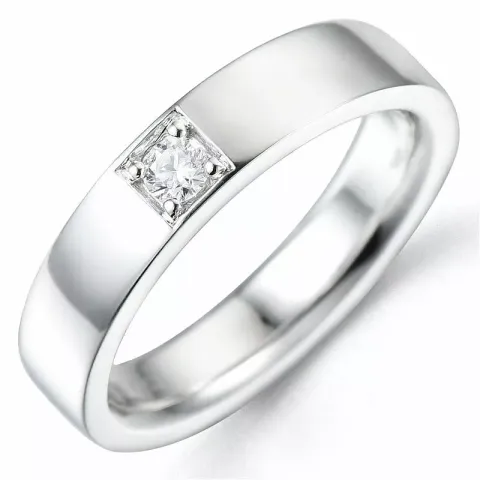 diamantring i 14  karat vitguld 1 x 0,10 ct