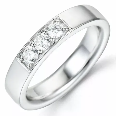 diamantring i 14 karat vitguld 3 x 0,10 ct