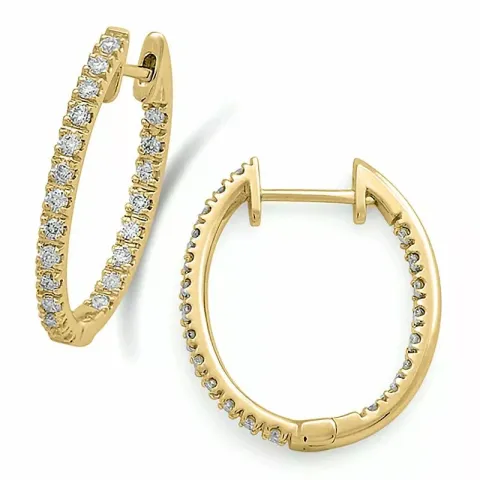 13 mm diamant creol i 14 karat guld med diamanter 