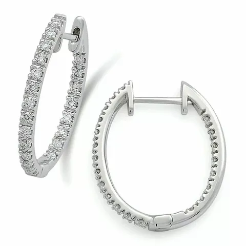 13 mm diamant creol i 14 karat vitguld med diamanter 