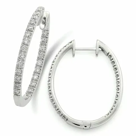 16 mm diamant creol i 14 karat vitguld med diamanter