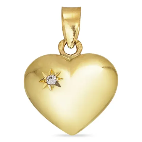 11,5 x 13,5 mm hjärta hängen i 8 karat guld - Amoré
