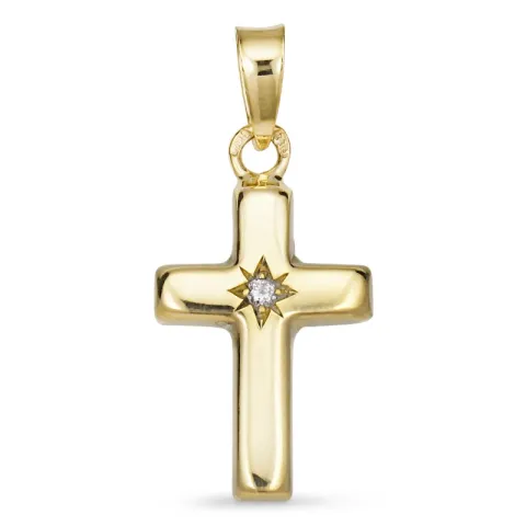 10,5 x 18,5 mm kors hängen i 8 karat guld - Amoré