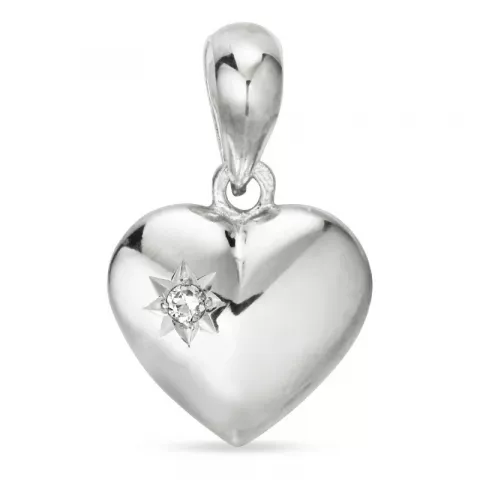 12 x 13 mm hjärta hängen i silver