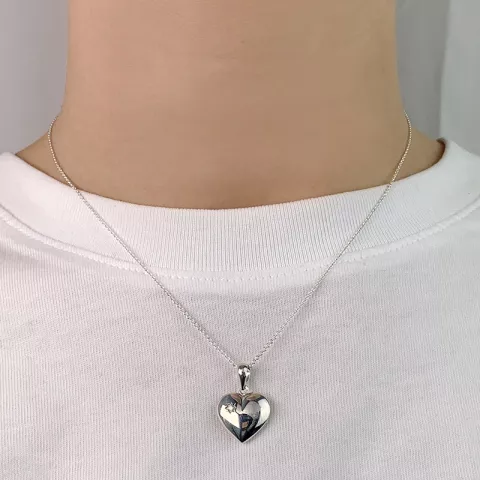 15,5 x 15,5 mm hjärta hängen i silver