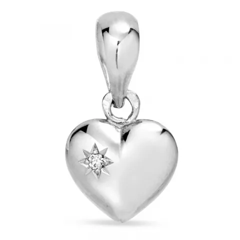 8,5 x 11 mm hjärta hängen i silver
