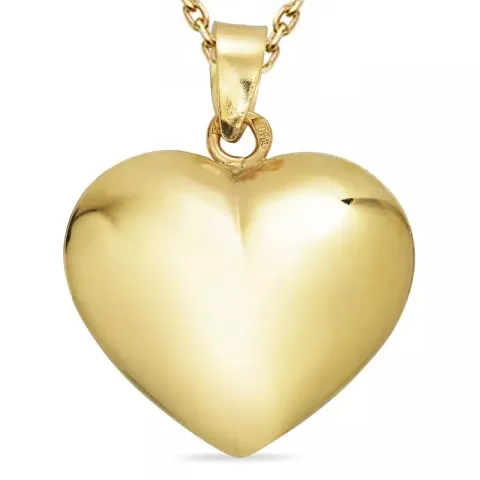 hjärta halsband i förgyllt silver med hängen i 8 karat guld - Amoré