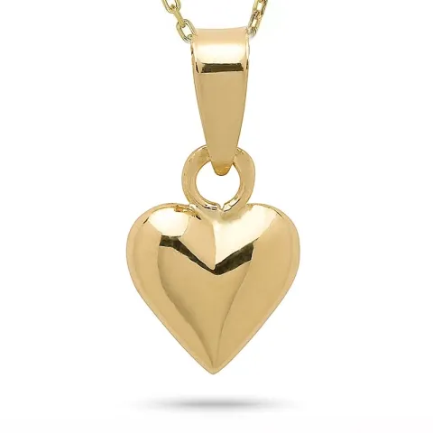 hjärta halsband i förgyllt silver med hängen i 14 karat guld - Amoré