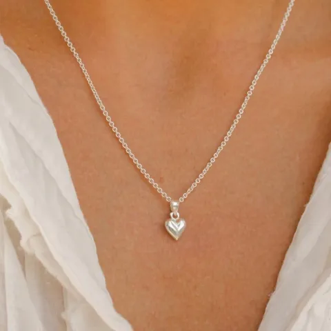 hjärta halsband i silver med hängen i silver - Amoré