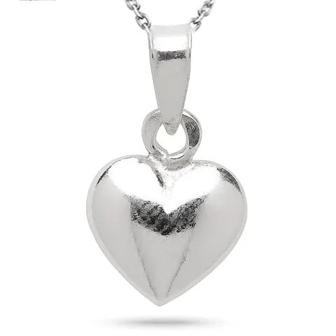 9 x 11 mm hjärta halsband i silver med hängen i silver