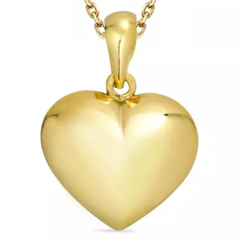 hjärta halsband i förgyllt silver med hängen i 8 karat guld - Amoré